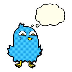 funny cartoon bird with speech bubble N66