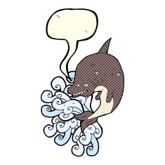 cartoon shark with speech bubble N20