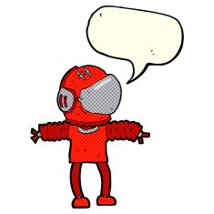 cartoon astronaut with speech bubble N62