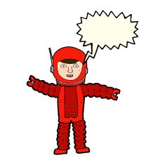 cartoon astronaut with speech bubble N63