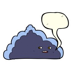 cartoon cloud with speech bubble N10