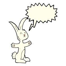 cartoon rabbit with speech bubble N48