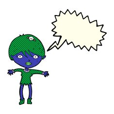 cartoon vampire girl with speech bubble N117