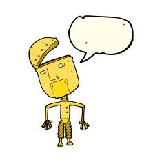 cartoon funny robot with speech bubble N40