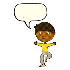 cartoon excited man with speech bubble N35