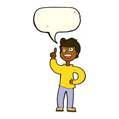 cartoon boy with great idea speech bubble N5