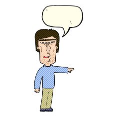 cartoon pointing man with speech bubble N47