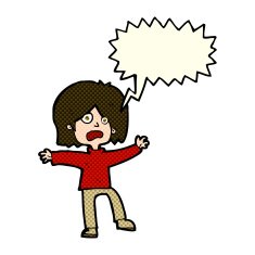 cartoon unhappy person with speech bubble N6