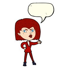 cartoon vampire girl with speech bubble N122