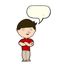 cartoon happy man with speech bubble N233