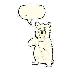 cartoon polar bear with speech bubble N41
