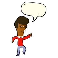 cartoon man accusing with speech bubble N11