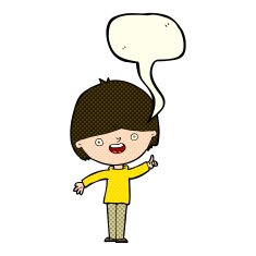 Cartoon happy boy with speech bubble N122