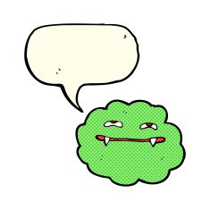 cartoon vampire cloud with speech bubble N3