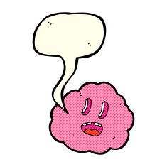 cartoon spooky cloud with speech bubble N5