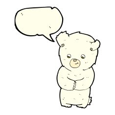 cute cartoon polar bear with speech bubble N49