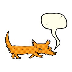 cartoon little fox with speech bubble N21
