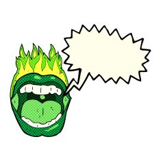 cartoon halloween mouth with speech bubble N14