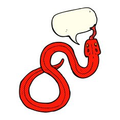 cartoon snake with speech bubble N33