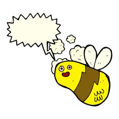 cartoon bee with speech bubble N17