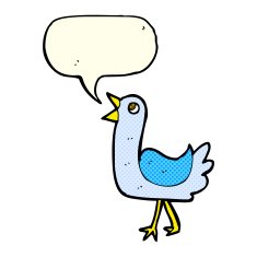 cartoon bird with speech bubble N165