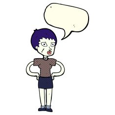 cartoon halloween girl with speech bubble N11