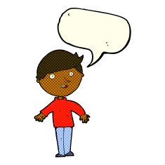 cartoon happy man with speech bubble N237