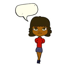 cartoon happy girl with speech bubble N47