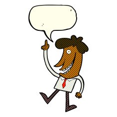 cartoon man with idea speech bubble N59