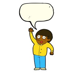 cartoon man asking question with speech bubble N26