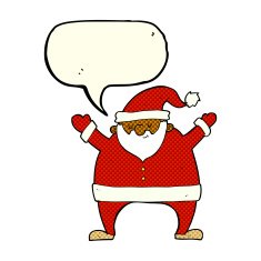 cartoon santa claus with speech bubble N107