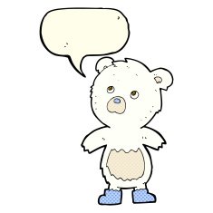 cartoon cute little bear with speech bubble N12