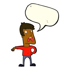 cartoon complaining man with speech bubble N6