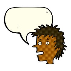 cartoon excited boy with speech bubble N81