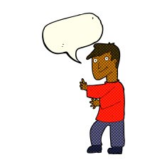 cartoon happy man with speech bubble N244