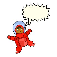 cartoon astronaut with speech bubble N65