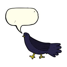 cartoon bird with speech bubble N168