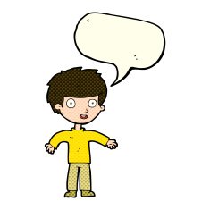 cartoon happy man with speech bubble N245