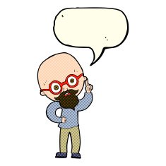 cartoon old man with speech bubble N12