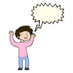 cartoon happy man with speech bubble N248