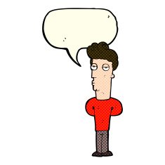cartoon bored man with speech bubble N24