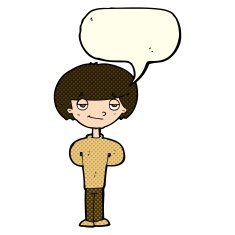 cartoon happy man with speech bubble N250