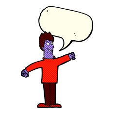 cartoon happy vampire with speech bubble N24