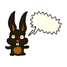 cartoon rabbit with speech bubble N49