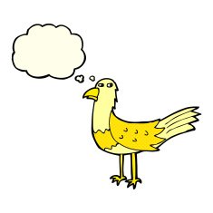 cartoon bird with speech bubble N169