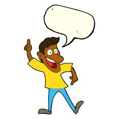 cartoon man with great idea speech bubble N16