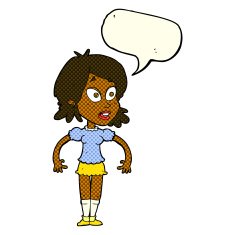 cartoon surprised woman with speech bubble N135