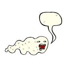 cartoon ghost with speech bubble N13