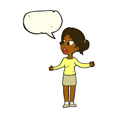 cartoon pretty woman explaining something with speech bubble N6