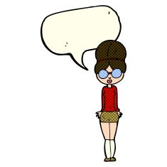cartoon librarian woman with speech bubble N6